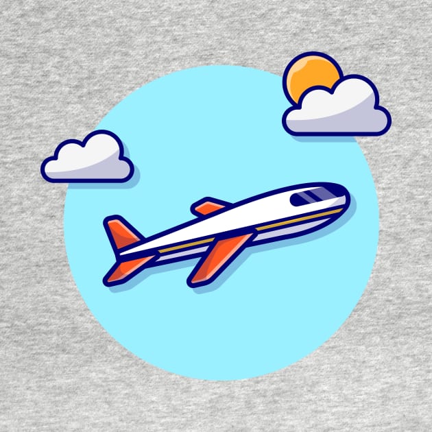 Plane Cartoon Vector Icon Illustration by Catalyst Labs